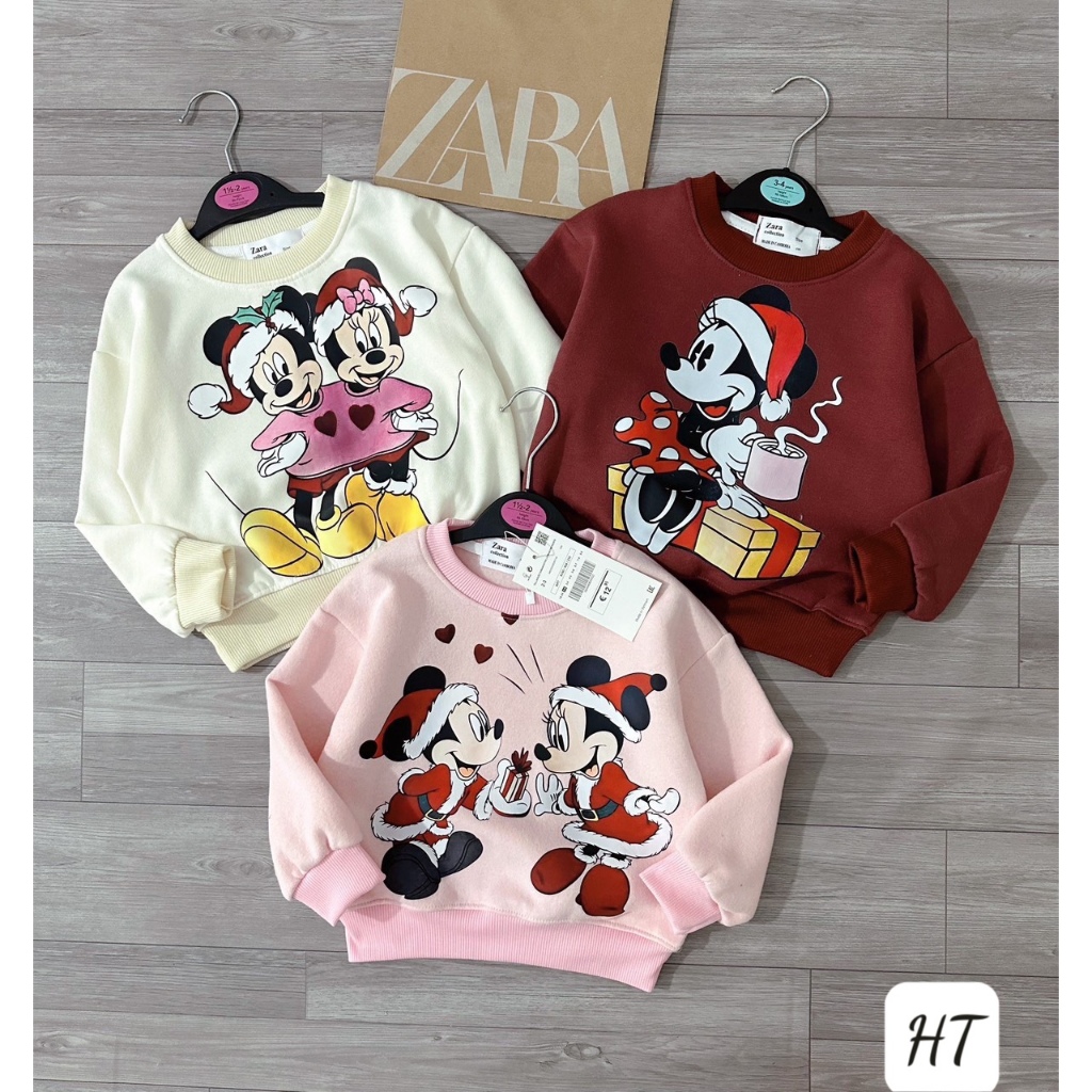 SET 3 ÁO NỈ MICKEY NOEL CHO BÉ