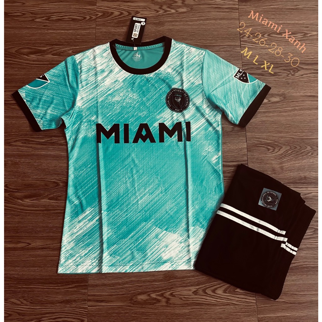 Bộ Quần Áo Bóng Đá CLB MIAMI XANH QUẦN ĐEN 2023 Thể Thao Trẻ Em & Người Lớn - Đồ Thể Thao Giá Rẻ Nam Nữ