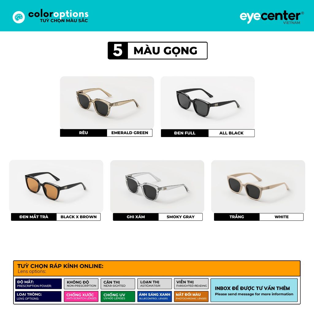 Kính mát nam nữ chính hãng EYECENTER S67-S nhựa dẻo siêu nhẹ nhập khẩu by Eye Center Vietnam