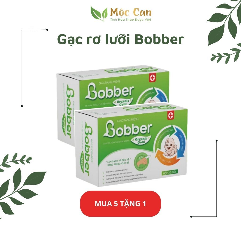 Gạc Rơ Lưỡi cho bé Bobber Mộc Can làm sạch và bảo vệ răng miệng cho trẻ hộp 30 gói