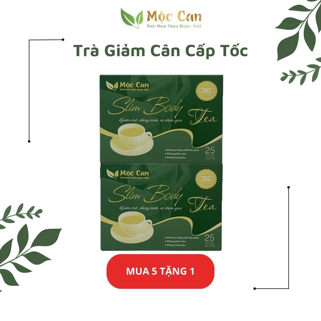 Trà giảm cân Mộc Can giảm mỡ cấp tốc an toàn không mất nước mệt mỏi, giảm mỡ eo bụng đùi không tăng lại hộp 25 túi lọc
