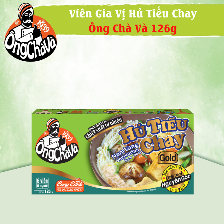 Viên Gia Vị Hủ Tiếu Chay Ông Chà Và Gold 126gr (Nam Vang Vegetable Soup Cubes)