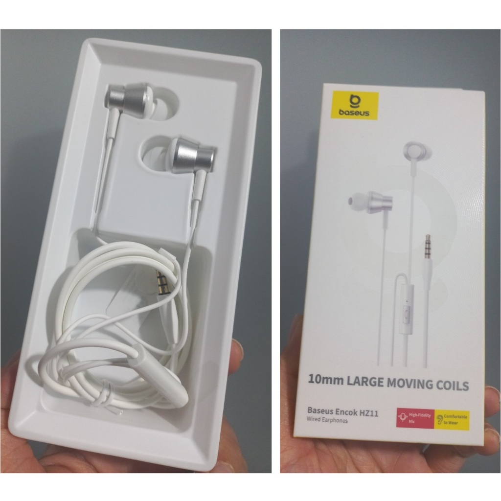 Tai nghe nhét tai hỗ trợ mic đàm thoại Bass mạnh chân cắm 3.5 Baseus HZ11