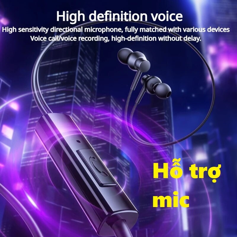 Tai nghe nhét tai hỗ trợ mic đàm thoại Bass mạnh chân cắm 3.5 Baseus HZ11
