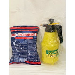 Combo 1 kg cloramin B khử khuẩn Đức Giang + 1 bình phun xịt Dudaco 2 lít