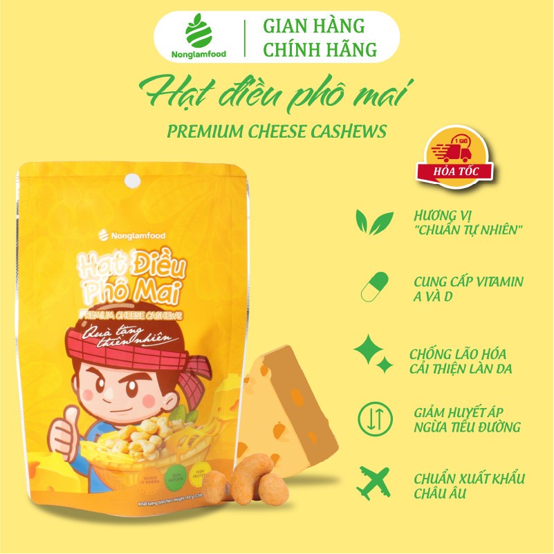 Hạt điều phô mai Nonglamfood 45g | Premium cheese cashews