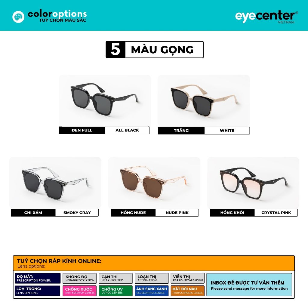 Kính mát nam nữ chính hãng EYECENTER S69-S nhựa dẻo siêu nhẹ nhập khẩu by Eye Center Vietnam