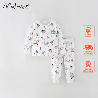 Bộ thun trắng cô tiên hoa Malwee thời trang trẻ em từ 2-7 tuổi MW8747