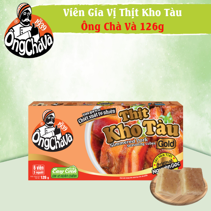 Viên Gia Vị Thịt Kho Tàu Ông Chà Và Gold 126gr (Simmered Pork Seasoning Cubes)