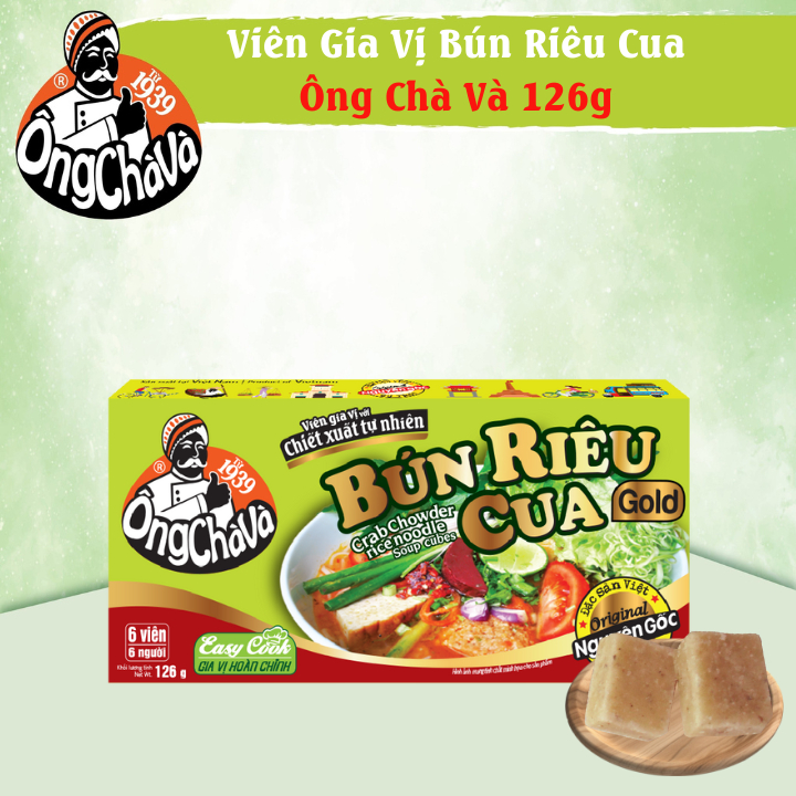 Viên Gia Vị Bún Riêu Cua Ông Chà Và Gold 126gr (Crab Chowder Rice Noodle Soup Cubes)