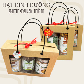Set Quà Hạt Tết 2024 - Set 2 Hũ Hạt - Set 3 Hũ Hạt Và Bánh Cao Cấp