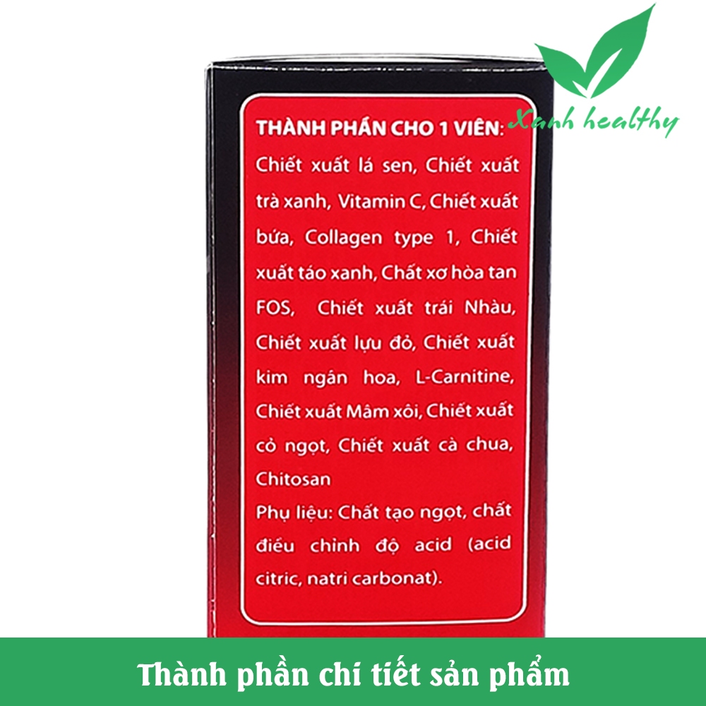 Viên sủi giảm cân ODIVA Slim X9 trà xanh lá sen giảm chất béo trong cơ thể