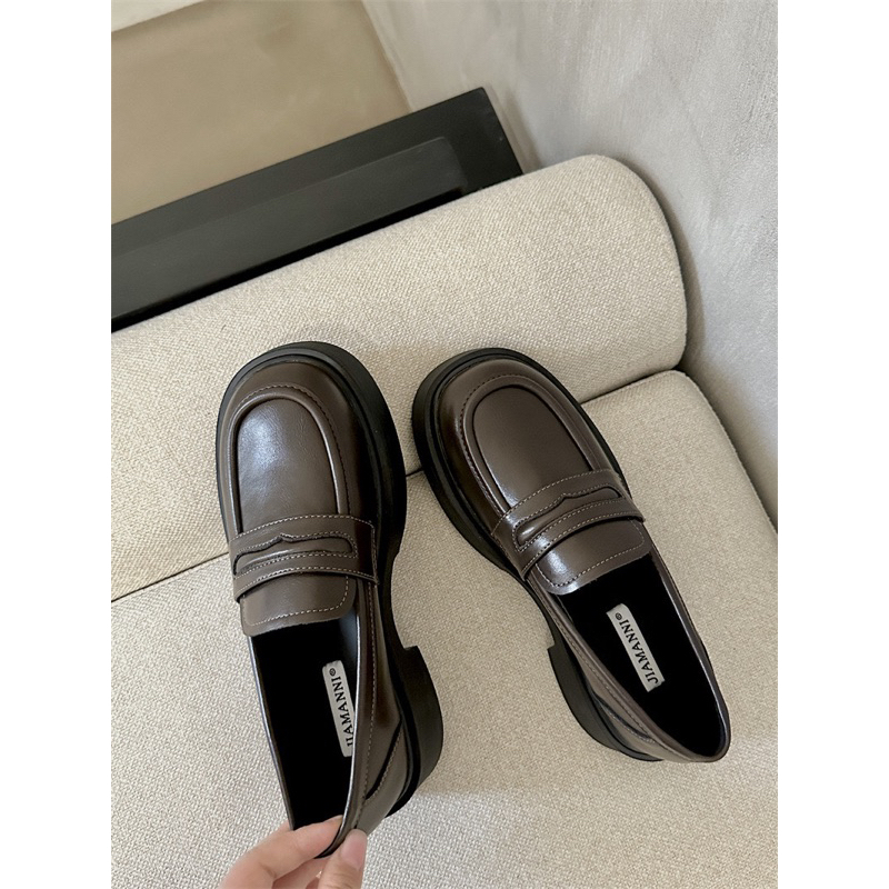 Giày Oxford Moca Nữ Da Mềm Đế 4cm JIAMANNI