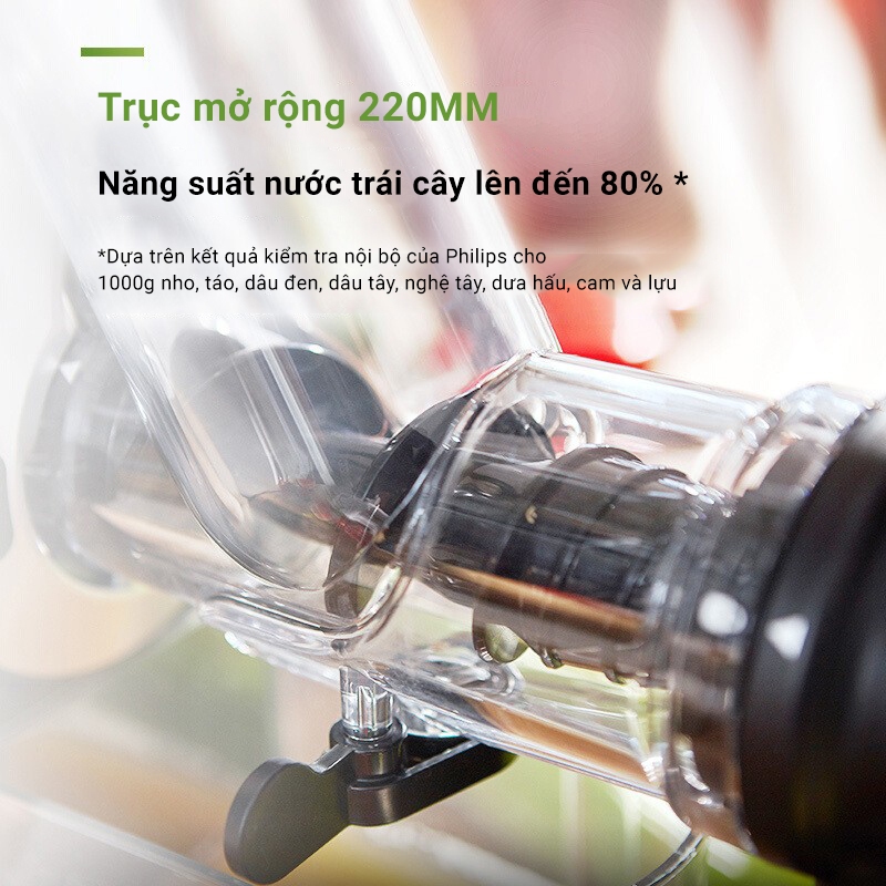 Máy ép chậm Philips trục ngang ép trái cây hoa quả HR1889/71 đa năng 150W Bảo hành 24 tháng - Podi92