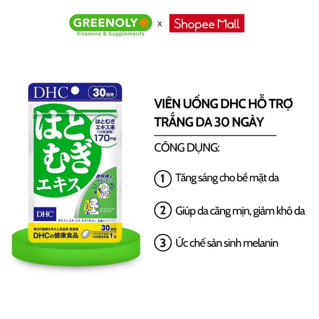 Viên uống sáng da DHC Nhật Bản Adlay Extract 30 Ngày