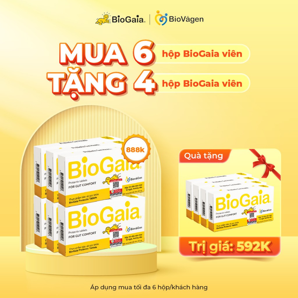 Combo BLACK FRIDAY No.02 mua 6 tặng 4 men vi sinh BioGaia ProTectis Dạng viên cải thiện hệ tiêu hóa (hộp 10 viên)