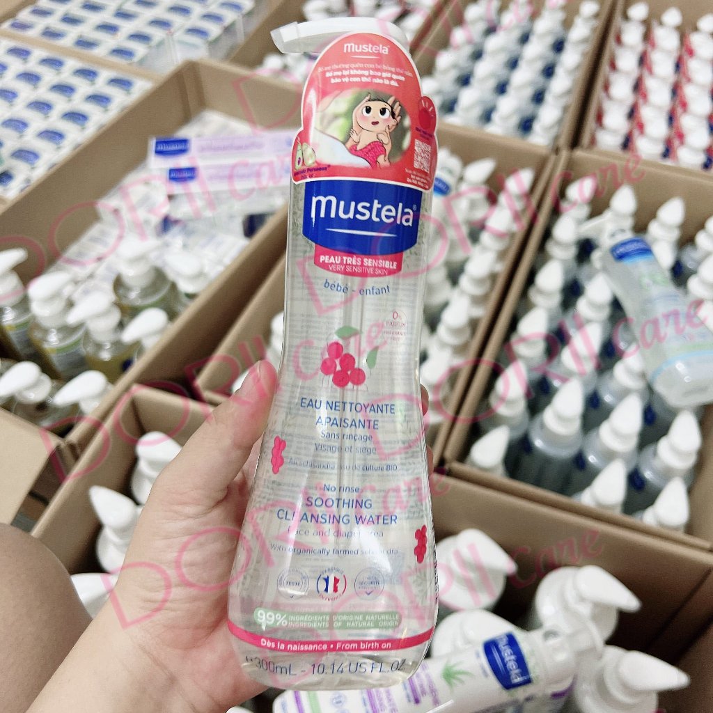 Mustela Nước Làm Sạch Mặt, Cơ Thể Cho Trẻ Sơ Sinh, Trẻ Nhỏ Da Nhạy Cảm No-Rinse Soothing Micellar Cleansing Water 300ml