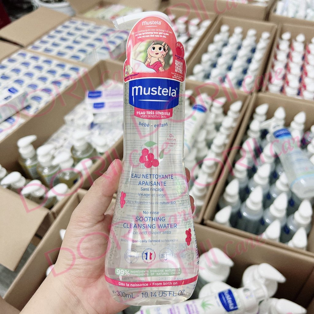 Mustela Nước Làm Sạch Mặt, Cơ Thể Cho Trẻ Sơ Sinh, Trẻ Nhỏ Da Nhạy Cảm No-Rinse Soothing Micellar Cleansing Water 300ml