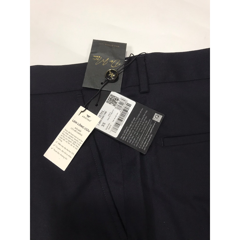 Quần âu nam Aristino cao cấp  dệt bằng lông cừu tự nhiên co giãn nhẹ ATR03701 Tag1800k