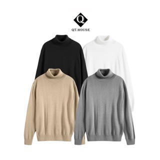  Áo Len Nam Cổ Lọ QTHOUSE Áo Len Nam Cổ Cao Hàn Quốc Form Basic Dài Tay Chất Len Dày Dặn Mềm Mịn Cực Ấm QTLEN01 