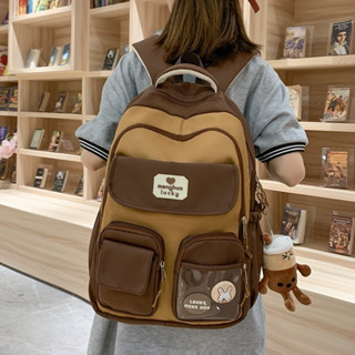 Cặp đi học nữ MENGHUO LUCKY balo nữ đi học túi trong nhiều ngăn nắp gập vừa laptop 15,6 inch BL25