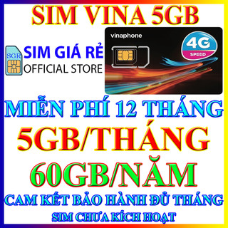 Sim 4G Vina D500 5,6Gb/tháng trọn gói 1 năm không nạp tiền, Shop Sim giá rẻ