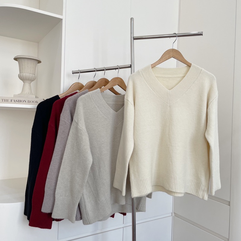 Áo len oversize lông thỏ