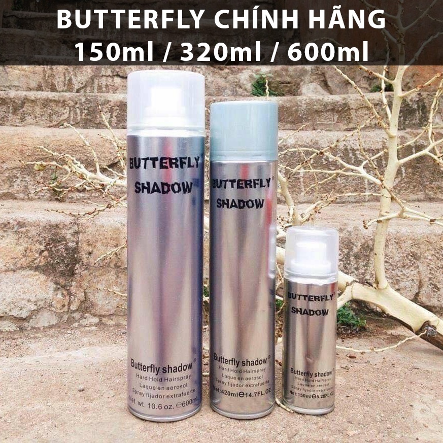 [Hàng chuẩn] Gôm xịt tóc butterfly shadow chính hãng 320ml { tặng kèm lược tạo kiểu CH1200}