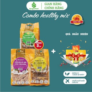 Combo Healthy Mix 3 túi ăn vặt dinh dưỡng Gabri Nonglamfood | Siêu tiện lợi tiết kiệm