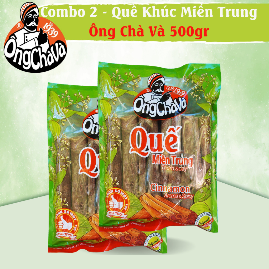 Combo 2 Túi Quế Khúc Miền Trung Nguyên Vỏ Ông Chà Và 500g (Cinnamon) - Quế Thanh