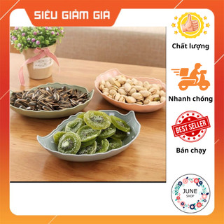 Dĩa hình chiếc lá đựng hoa quả, thức ăn bằng nhựa sáng tạo
