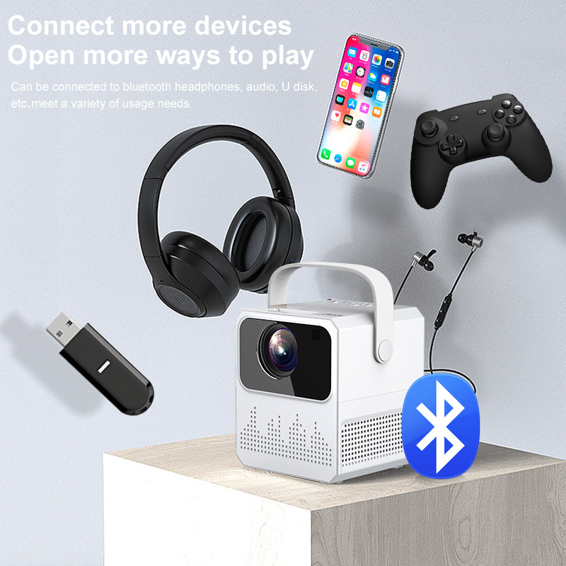 Máy Chiếu Mini S8 PRO tiện ích kết nối xem TV, NetFlix, Youtube trực tiếp, kết nối máy tính, điện thoại không dây