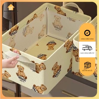 🐻 GẤU TEDDY 🐻 Hộp khung sắt đựng quần áo , tất , đồ lót , chăn màn đa năng , tiện lợi có thể gấp gọn