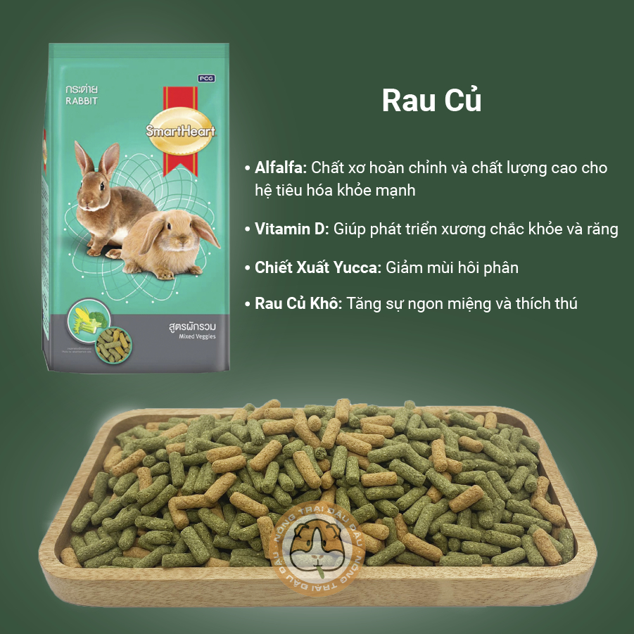 Cỏ Nén Cho Thỏ Trái Cây Smart Heart Giàu Vitamin Dinh Dưỡng Toàn Diện 500g 1kg