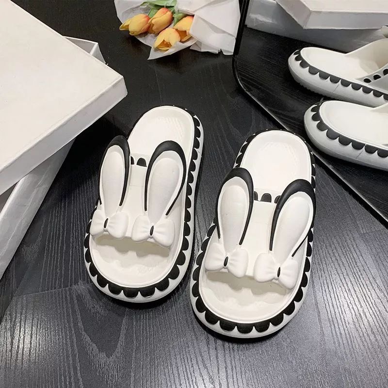 Dép Bánh Mì Nữ Tai Thỏ Cute, Dép Quai Ngang Đi Trong Nhà Chất Liệu Eva Siêu Êm Hottrend 2023 depxinhmiushop