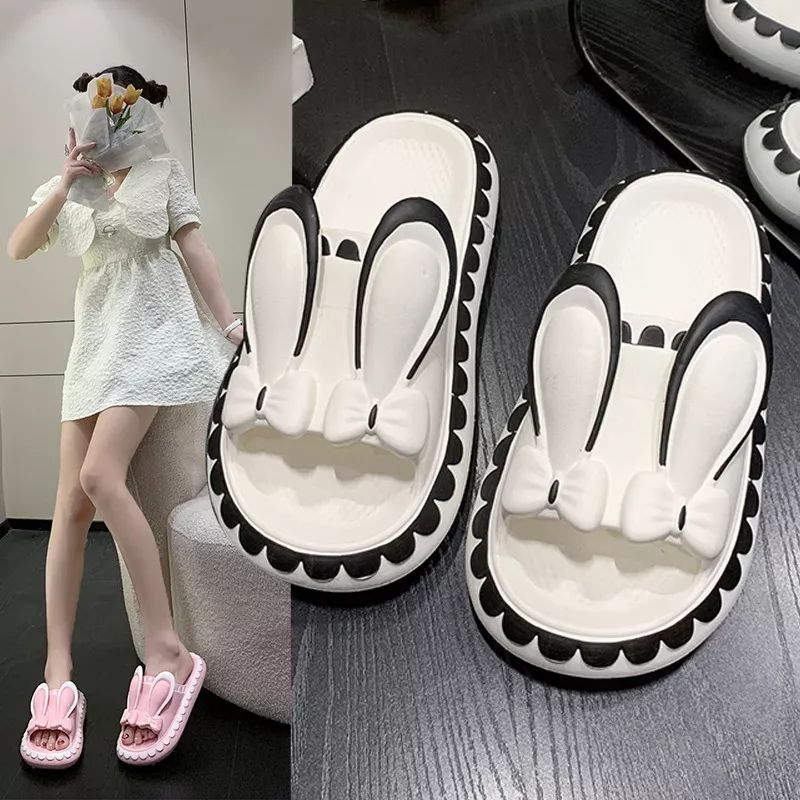 Dép Bánh Mì Nữ Tai Thỏ Cute, Dép Quai Ngang Đi Trong Nhà Chất Liệu Eva Siêu Êm Hottrend 2023 depxinhmiushop