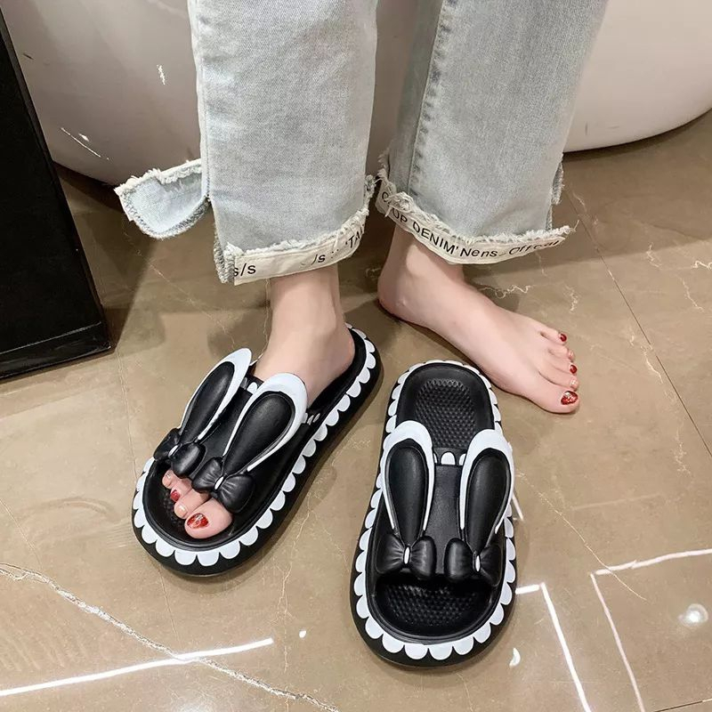 Dép Bánh Mì Nữ Tai Thỏ Cute, Dép Quai Ngang Đi Trong Nhà Chất Liệu Eva Siêu Êm Hottrend 2023 depxinhmiushop