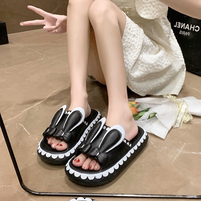 Dép Bánh Mì Nữ Tai Thỏ Cute, Dép Quai Ngang Đi Trong Nhà Chất Liệu Eva Siêu Êm Hottrend 2023 depxinhmiushop