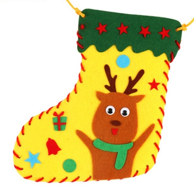 Phụ Kiện Trang Trí Giáng Sinh Hình Chiếc Vớ Thủ Công Cho Bé
