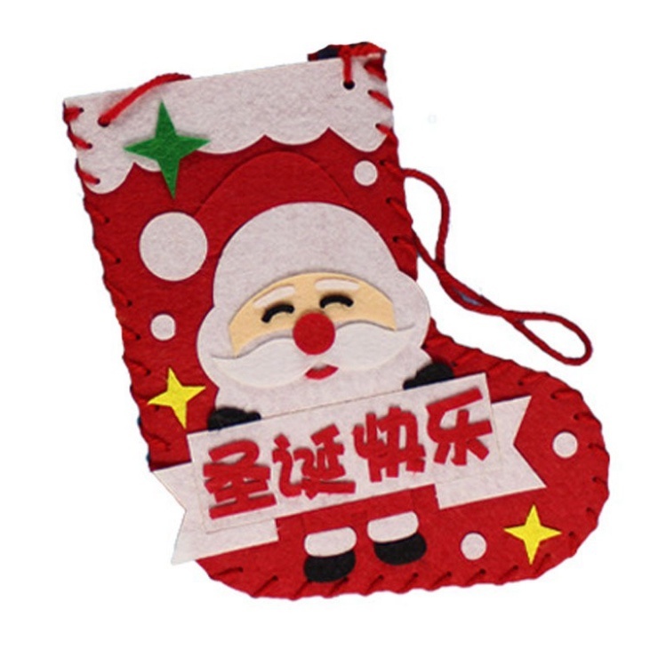 Phụ Kiện Trang Trí Giáng Sinh Hình Chiếc Vớ Thủ Công Cho Bé