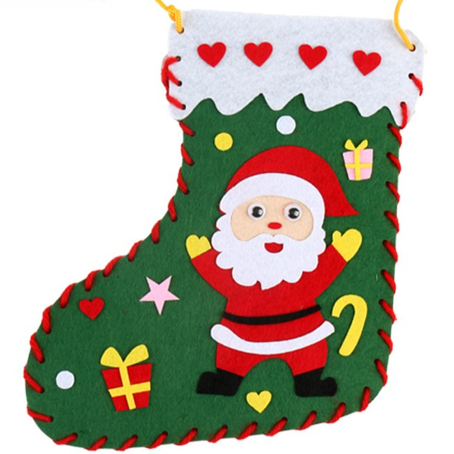 Phụ Kiện Trang Trí Giáng Sinh Hình Chiếc Vớ Thủ Công Cho Bé