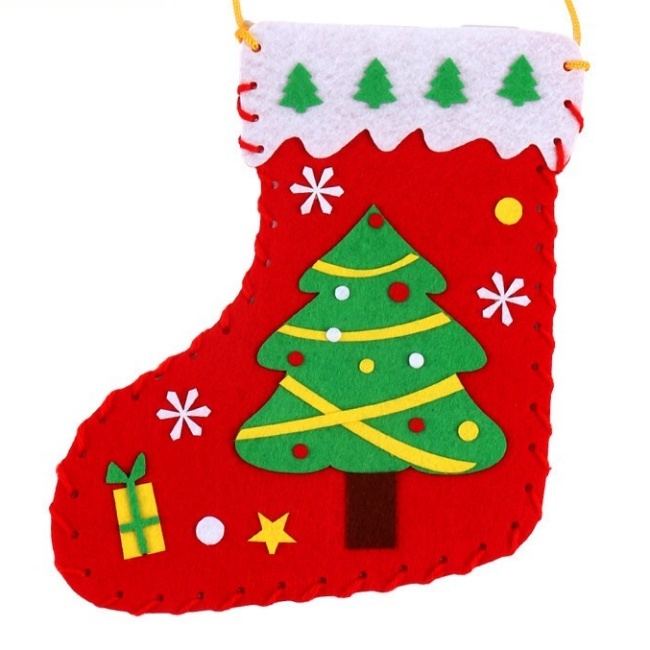 Phụ Kiện Trang Trí Giáng Sinh Hình Chiếc Vớ Thủ Công Cho Bé