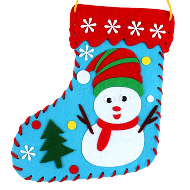 Phụ Kiện Trang Trí Giáng Sinh Hình Chiếc Vớ Thủ Công Cho Bé
