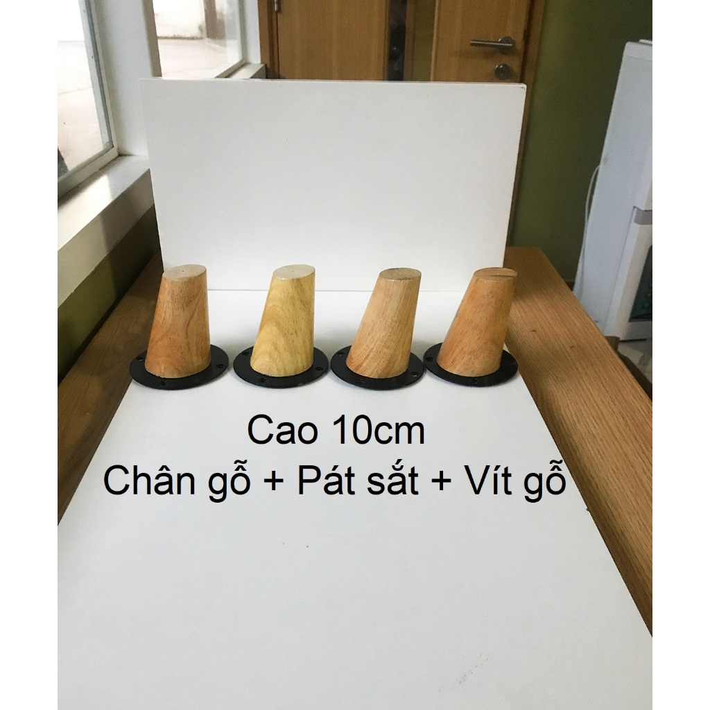COMBO 4/5/6 chân gỗ 10CM thẳng/xéo  - PHÍ SHIP RẺ