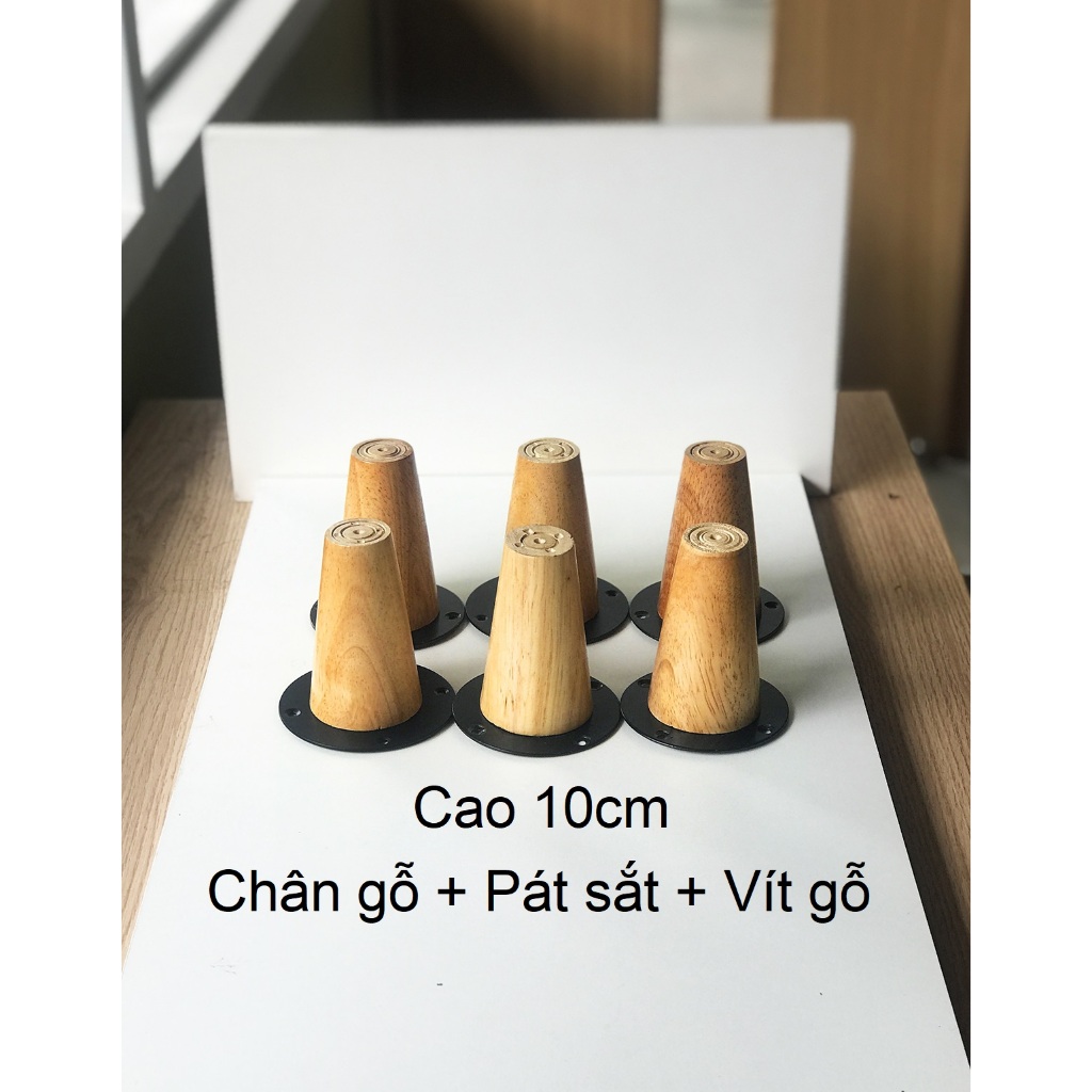 COMBO 4/5/6 chân gỗ 10CM thẳng/xéo  - PHÍ SHIP RẺ