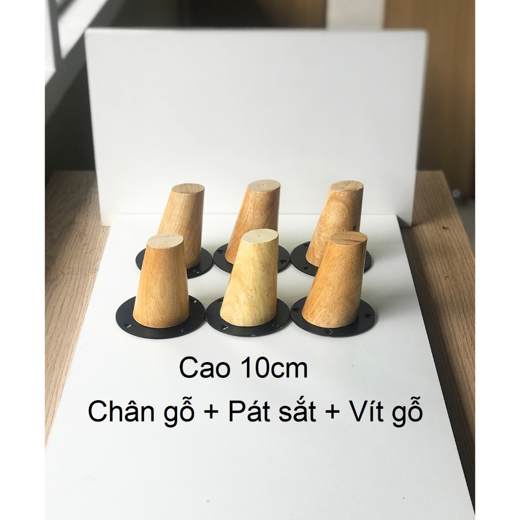 COMBO 4/5/6 chân gỗ 10CM thẳng/xéo  - PHÍ SHIP RẺ