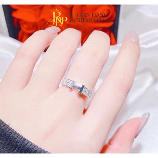 Nhẫn chữ h sáng bóng, bạc bnp