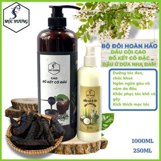 SET dầu gội CAO BỒ KẾT & xả SỮA DỪA, NHA ĐAM Mộc Hương 1000ML&250ml- Óng ả chắc khoẻ, đen mượt vào nếp