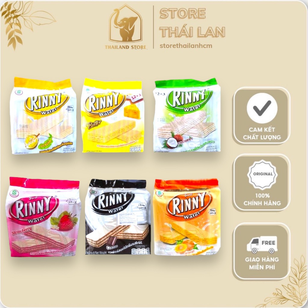 Bánh Xốp Rinny Thái Lan 520gr - Bịch 12 gói lẻ
