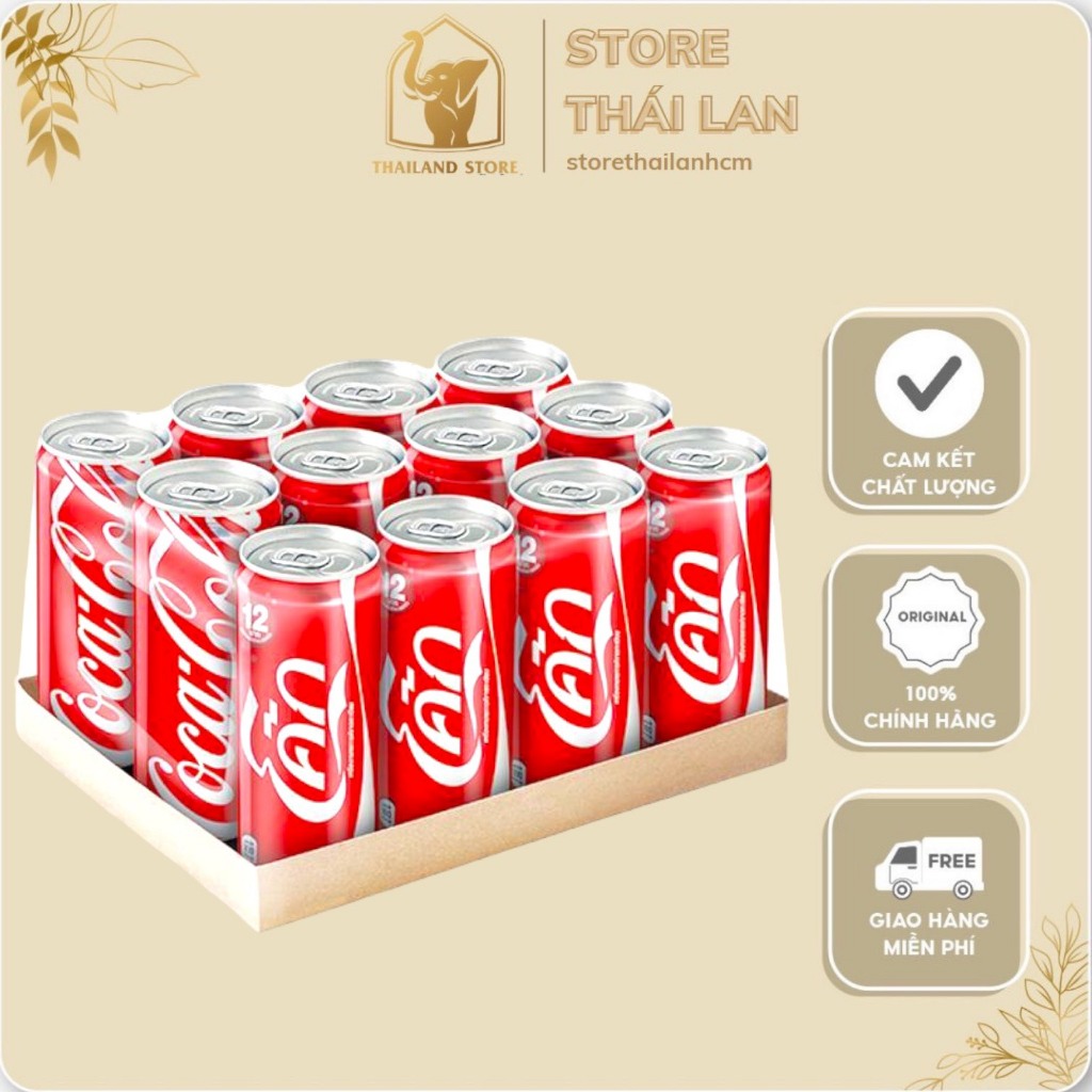 COCA COLA Thái Lan 325ml - Thùng 12 lon